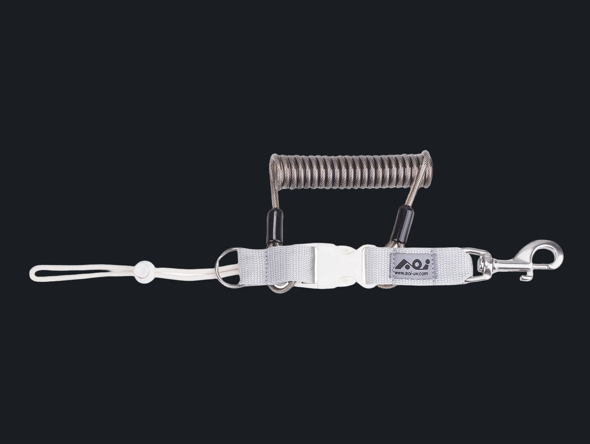 Spring Coiled Lanyard with Quick Release Buckle and Swivel Eye Bolt Snap