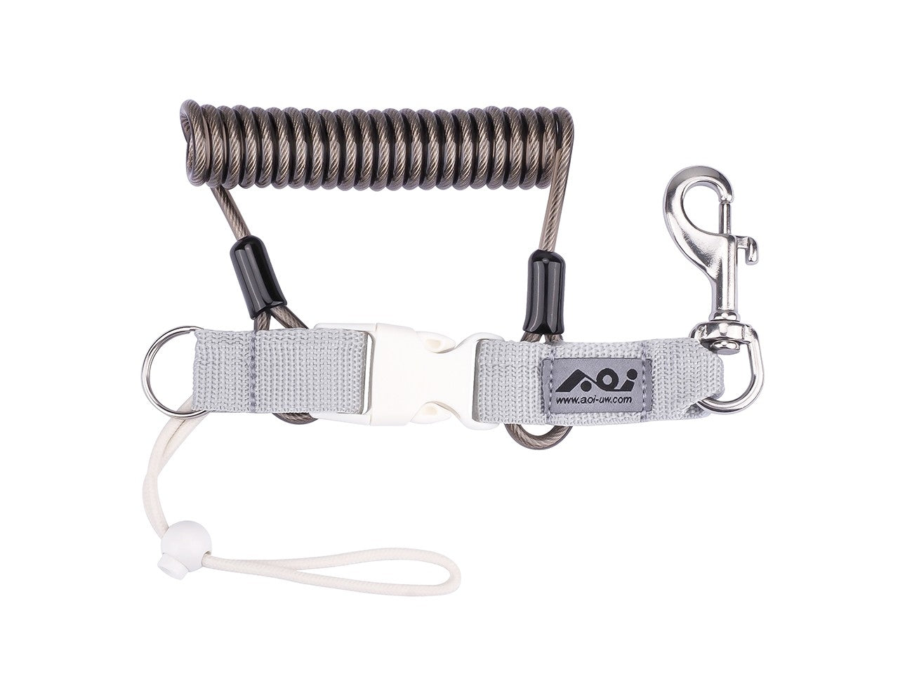 Spring Coiled Lanyard with Quick Release Buckle and Swivel Eye Bolt Snap