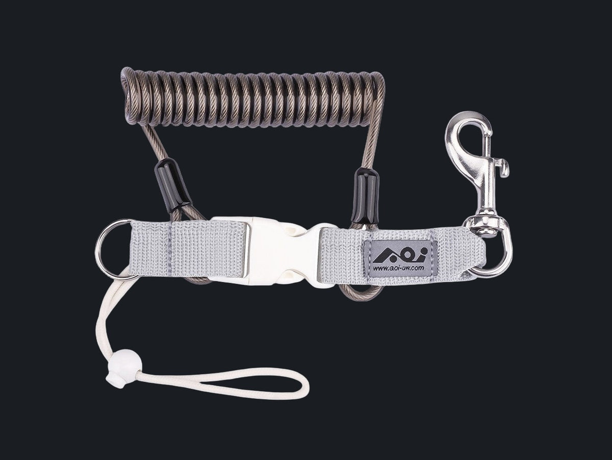 Spring Coiled Lanyard with Quick Release Buckle and Swivel Eye Bolt Snap