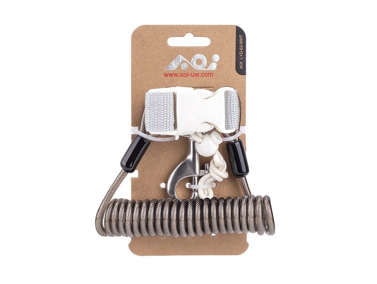 Spring Coiled Lanyard with Quick Release Buckle and Swivel Eye Bolt Snap