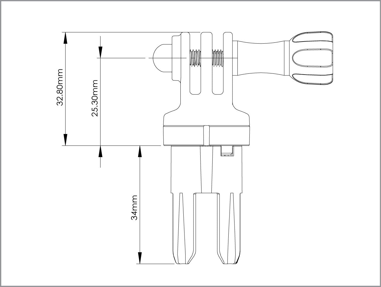 Quick Release System - 11 Male Insert in GoPro Mount (White Color)