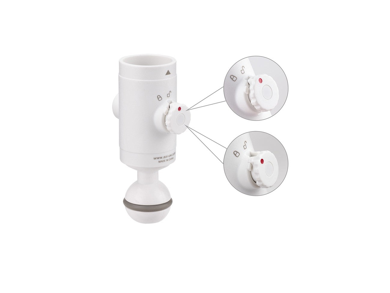 Quick Release System - 11 Base with Ball Mount (White Color)