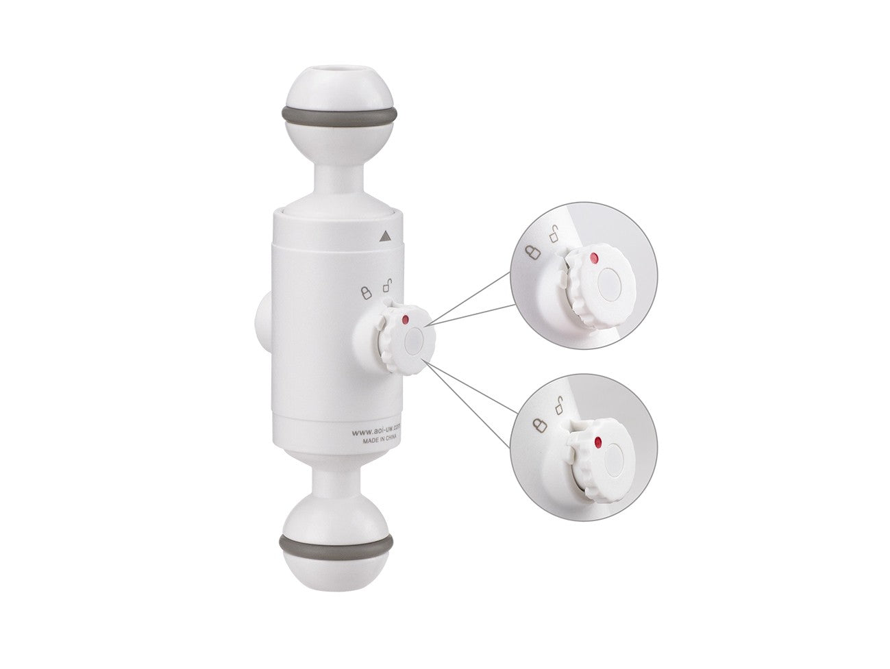 Quick Release System - 11 Base with Ball Mount & Ball Mount Male Insert (White Color)